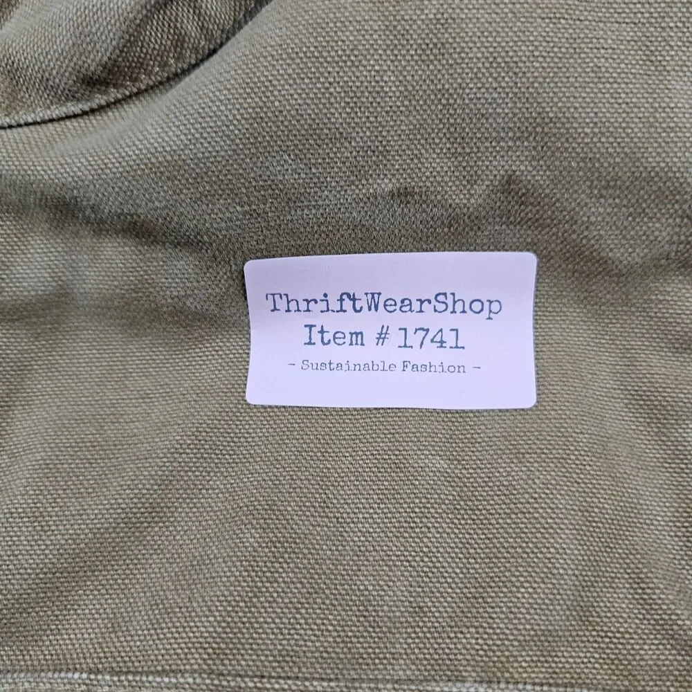 Ridgecut Vest Mens Medium Tan Duck Canvas Utility Workwear Chore Lined Full Zip